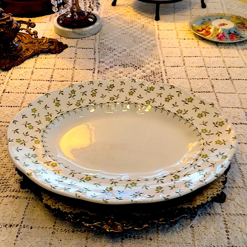 EUC- Antique English Hand Engraved Platter